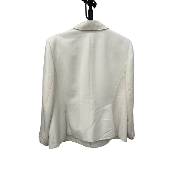 Kasper Womens White Blazer 14W One-Button Closure Professional Suit Jacket Made - Picture 2 of 9